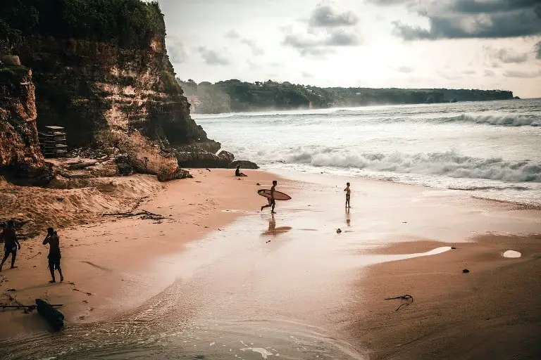 Surfing in Bali rainy season 