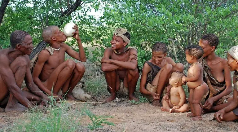 botswana Bushman Indigenous People Hunter Gatherer Family