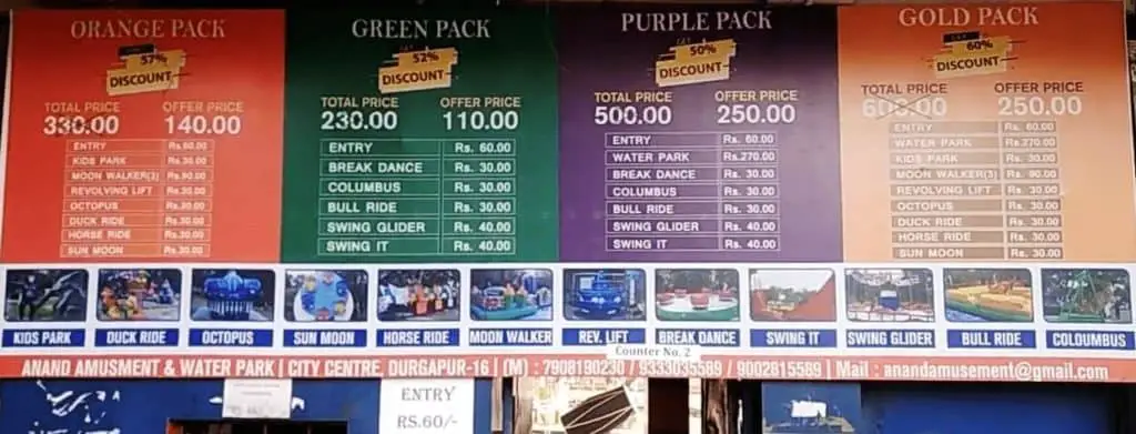 Anand water park ticket price